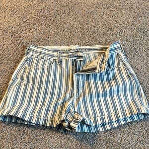 American eagle striped jean shorts